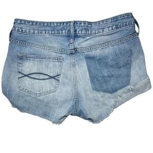 Abercrombie & Fitch Denim Cut Off Shorts Mid Rise Distressed Y2K Pockets Sz 4/27